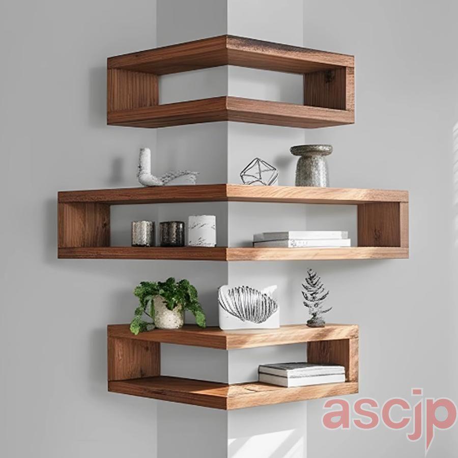 コーナー棚 無垢材 壁掛け棚 角棚 壁棚 コーナーシェルフ コーナー