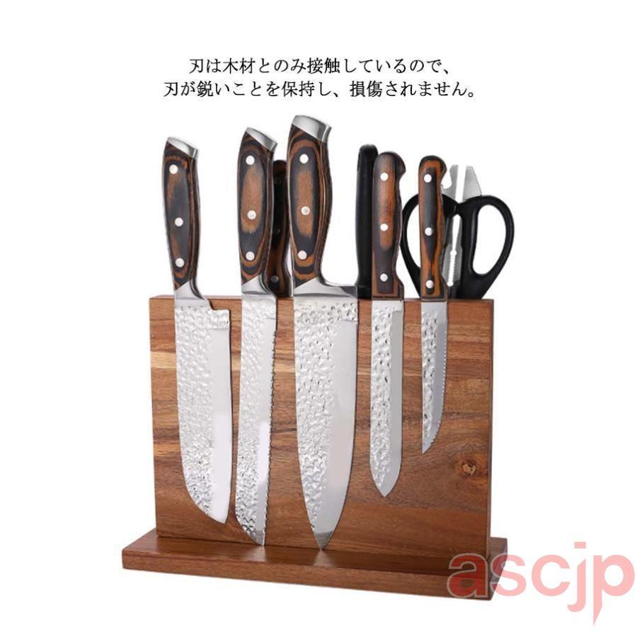 包丁スタンド　木製マグネット　「日本製」　6本対応 包丁スタンド 木製マグネット 「日本製」 6本対応