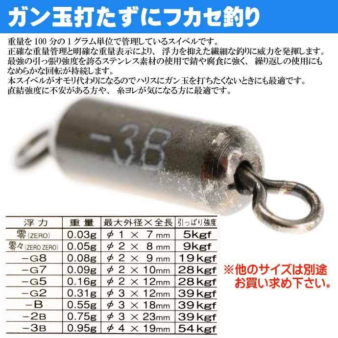 ウエイトスイベル サルカン -3B 重量0.95g 最大外径4×全長19(mm) 5個入