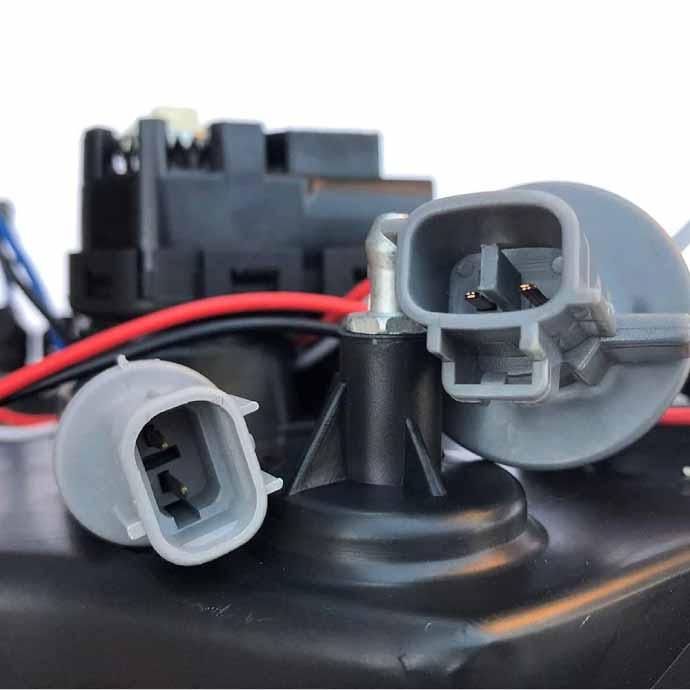 ジムニー JB23 LEDイカリング付きヘッドライト左右set ブラック RM003