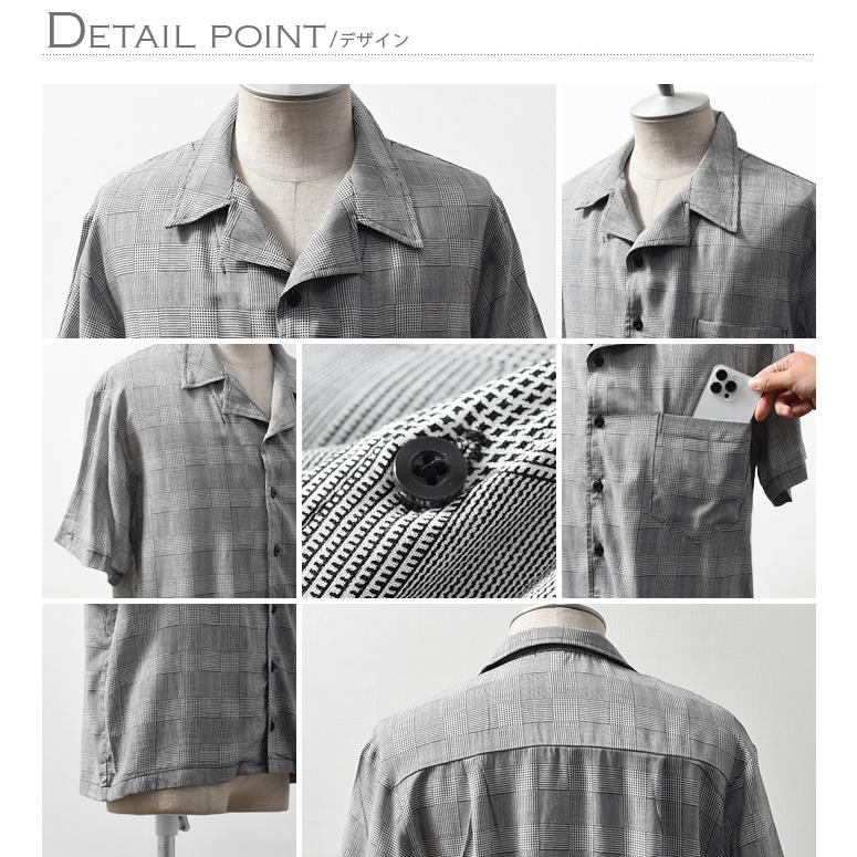 シャツ メンズ オープンカラー 開襟シャツ 半袖 アロハシャツ 柄シャツ