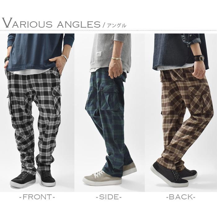 サルエルパンツ メンズ カーゴパンツ チェックパンツ サルエルカーゴ
