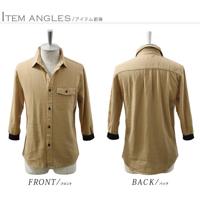 シャツ メンズ 七分袖シャツ コットン リネン 麻 ストレッチ 無地 7分袖 トップス スリム ショート丈 カジュアル Ash Yahoo 店 通販 Yahoo ショッピング