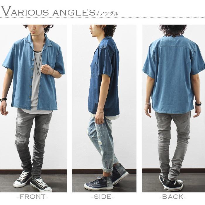 シャツ メンズ ダンガリーシャツ デニムシャツ 半袖 BIG シャツ メンズ ダンガリーシャツ デニムシャツ 半袖 BIG