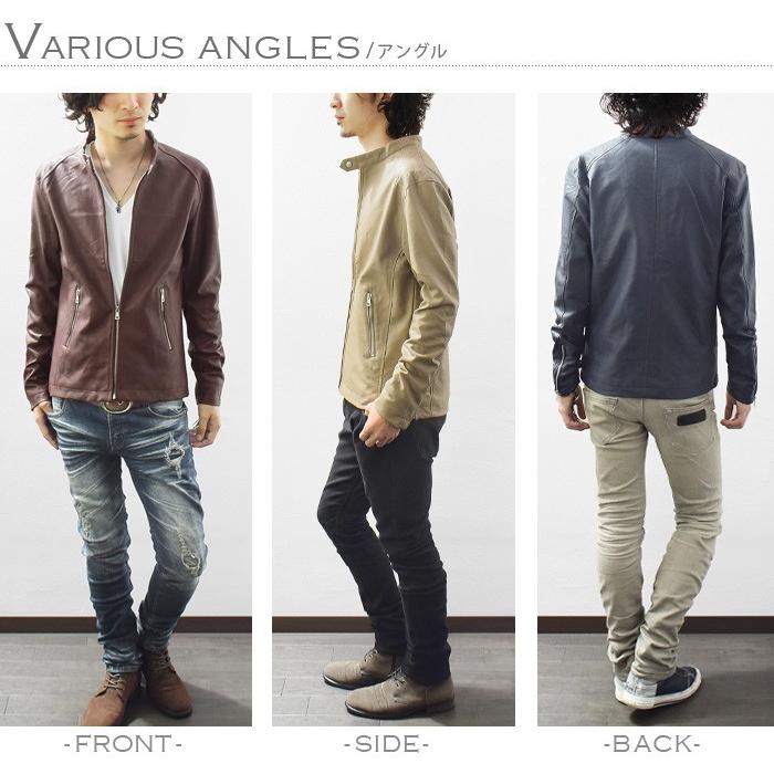 ライダースジャケット メンズ PUレザージャケット シングル バイカー