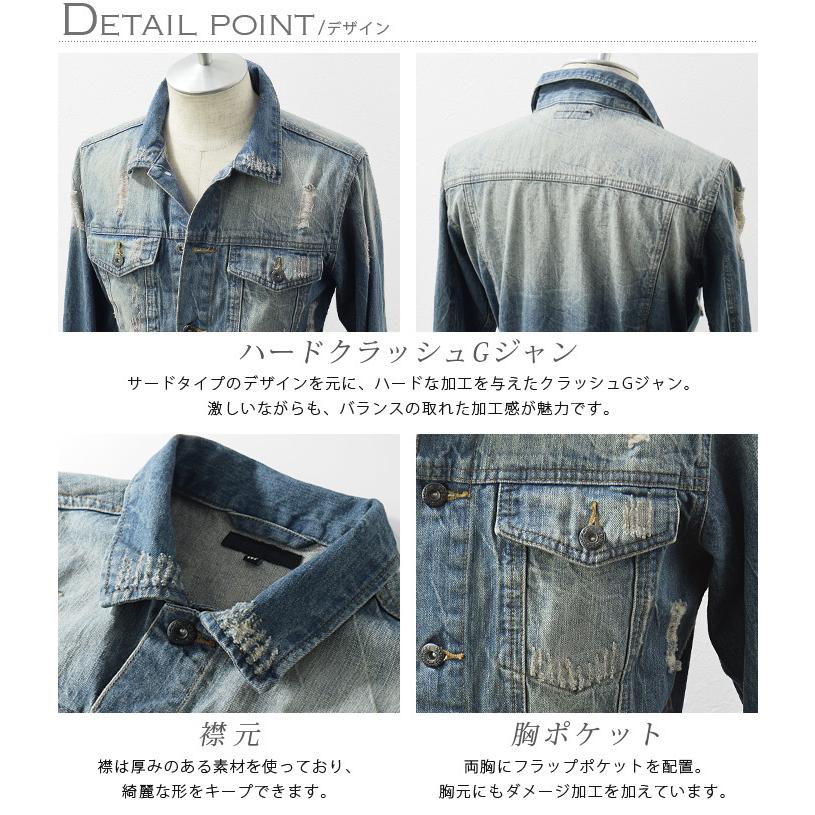 メンズ ダメージウォッシュ ショートデニムジャケット 5021705 007400-06.jpg