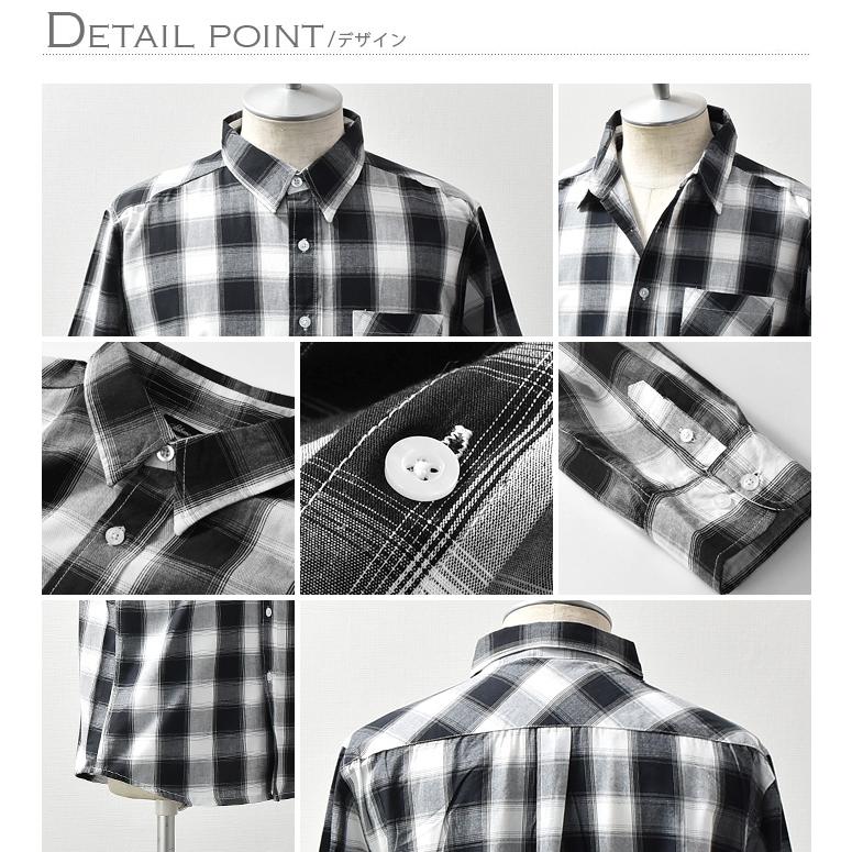 シャツ メンズ チェックシャツ 七分袖 7分袖 ボタンシャツ 綿100