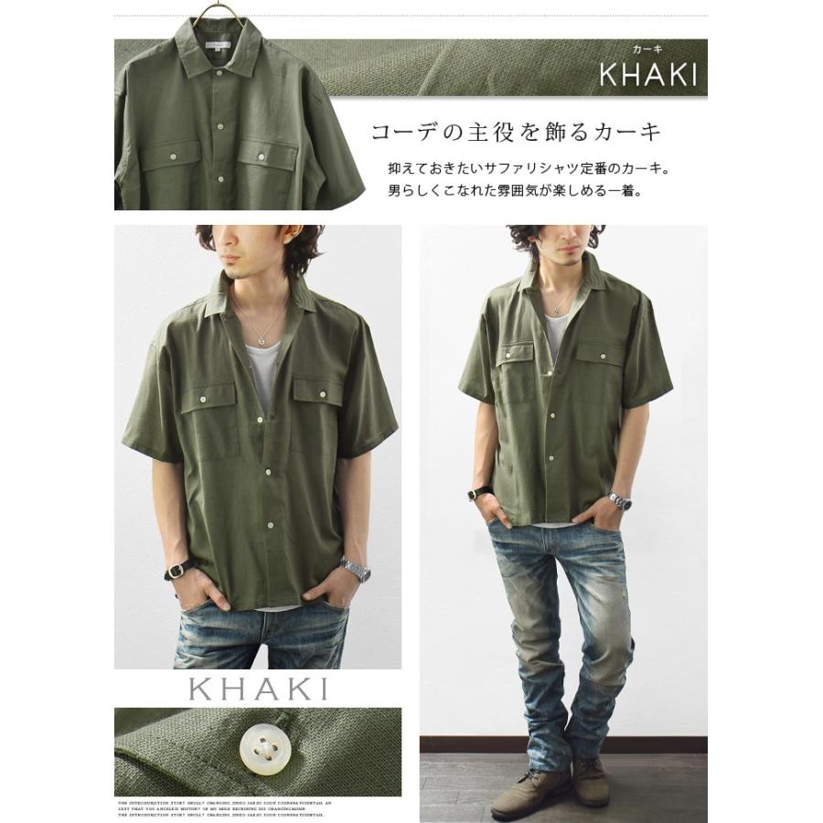 シャツ メンズ ミリタリーシャツ リネン 綿麻シャツ 半袖 Bigシルエット ワイドシルエット ドロップショルダー Ash Yahoo 店 通販 Yahoo ショッピング