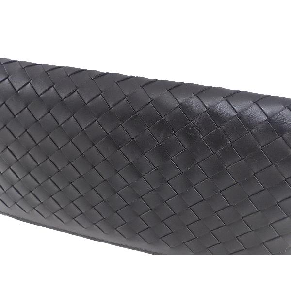 【値下げ】BOTTEGA VENETA ボッテガ・ヴェネタ 長札ファスナー付財布 レザー ブラック(黒) イントレチャート 中古 送料無料 質屋出品 | BOTTEGA VENETA | 01