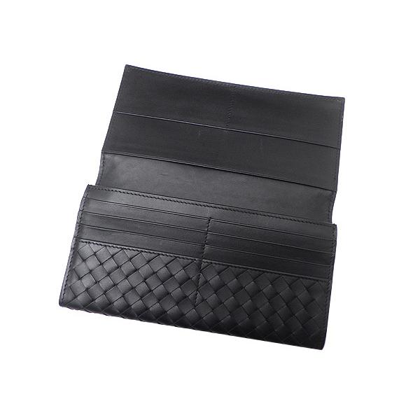 【値下げ】BOTTEGA VENETA ボッテガ・ヴェネタ 長札ファスナー付財布 レザー ブラック(黒) イントレチャート 中古 送料無料 質屋出品 | BOTTEGA VENETA | 03
