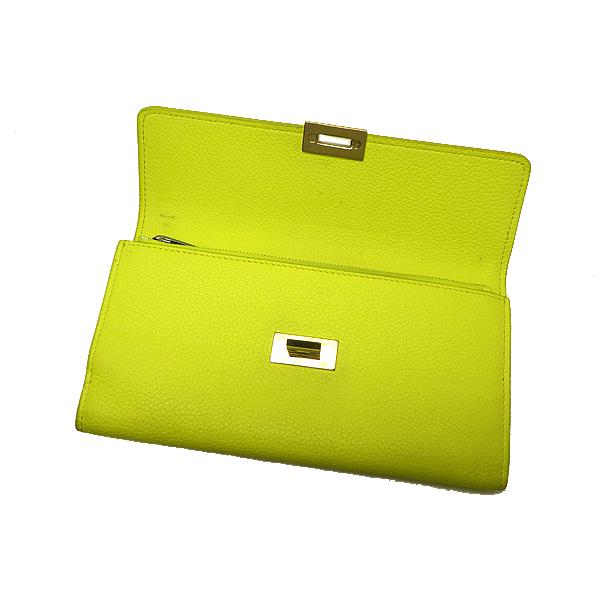 BALENCIAGA バレンシアガ 長財布 ウォレット イエローグリーン BALENCIAGA（バレンシアガ） 【値下げ】BALENCIAGA 長札ファスナー付