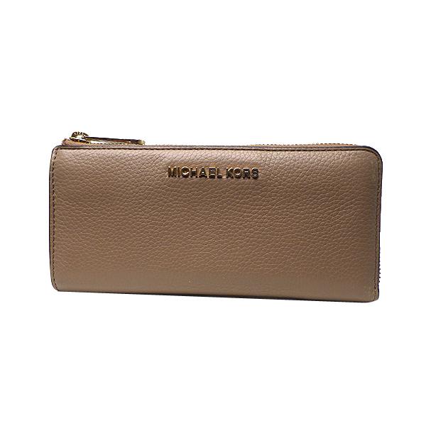 MICHAEL KORS マイケルコース L型ファスナー長財布 35HBGTVZ3L レザー ベージュ系 中古 難あり 質屋出品 | MICHAEL KORS