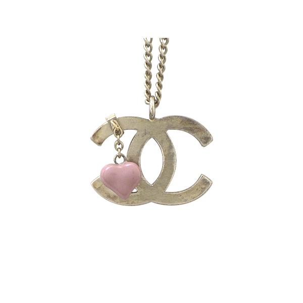 美品 CHANEL シャネル ハート ココマーク ネックレス 正規品 箱付 CHANEL（シャネル） ネックレス GP ココマーク ハート 箱付き 中古