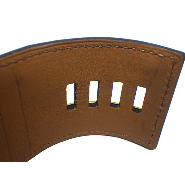 【値下げ】HERMES エルメス コリエ・ド・シアン ブレスレット バングル S クロコ アリゲーター/GP ブラック(黒) □R刻/2014年 中古 送料無料 質屋出品 | HERMES | 07