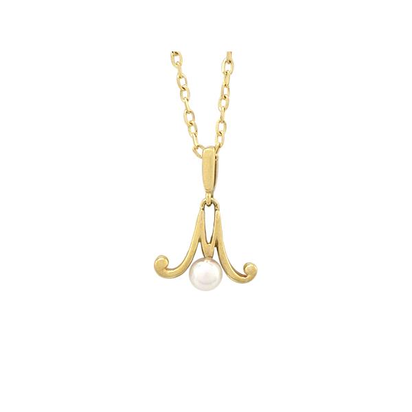 MIKIMOTO ミキモト イニシャルネックレス K18(ゴールド) パール チェーン長さ【実寸】37.8cm 中古 送料無料 質屋出品 | MIKIMOTO