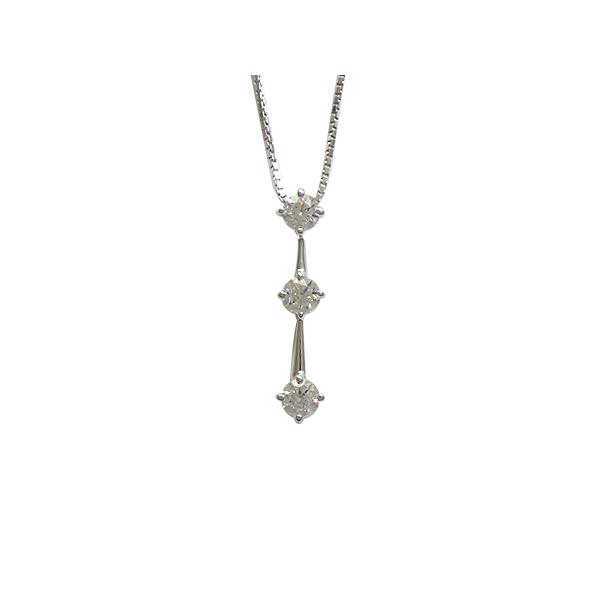 ネックレス K18WG(ホワイトゴールド) ダイヤモンド0.336ct チェーン長さ【実寸】最長45cm 中古 送料無料 質屋出品 | 