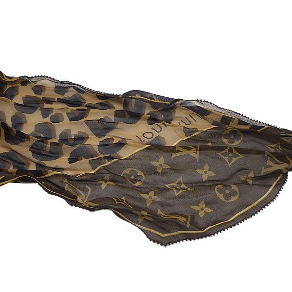 LOUIS VUITTON ルイヴィトン モノグラムレオパード スカーフ　長方形 LOUIS VUITTON（ルイ・ヴィトン） スカーフ モノグラム柄 レオパード柄