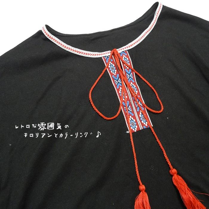 極美品 プリーツプリーズ 半袖カットソー エスニック チロリアン 民族 刺繍 L asha-shop_to4218-io