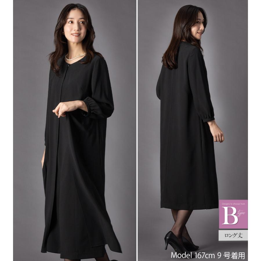 喪服 礼服 レディース オールシーズン ブラックフォーマル 洗える ワンピース 前開き 30代 40代 50代 60代 ロング丈 試着チケット対象 | AddRouge | 15