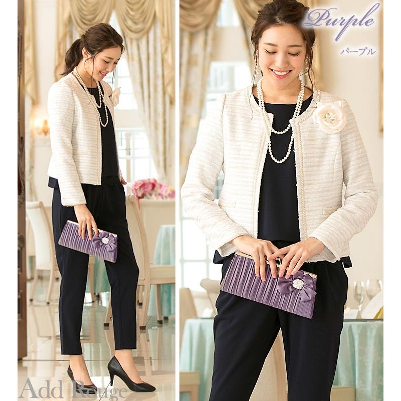 AddRouge パーティーバッグ フォーマルバッグ 3WAY プリーツ