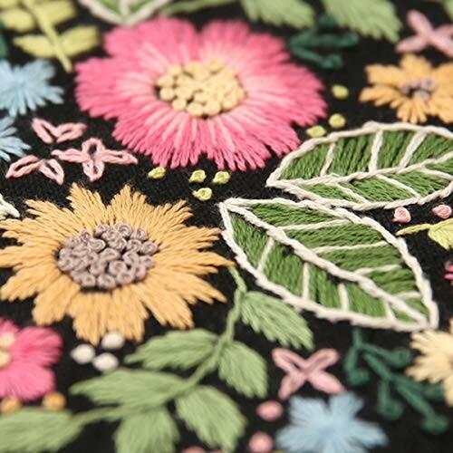 Tmtop 刺しゅう 刺繍キット 花柄 クロスステッチキット 3d 2セット 初心者 手作り 手芸 可愛い 刺繍布 竹刺繍枠 未使用品