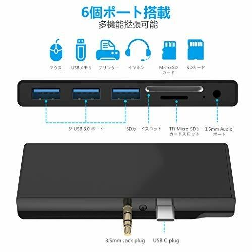 6 In 1microsoft Surface Go Surface Go 2 専用 Usb 3 0 ハブ 3 5 Mmオーディオ ポート Sd Tf Micro Sd スロット Usb3 0ポート アッシュカラー 通販 Yahoo ショッピング