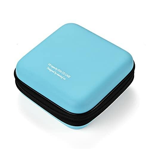 Liovode 48枚収納 Cdケースポータブルeva Blu Ray ディスク収納ケース 大容量 Dvd Vcd 収納 48枚 スカイブルー 48 かわいい