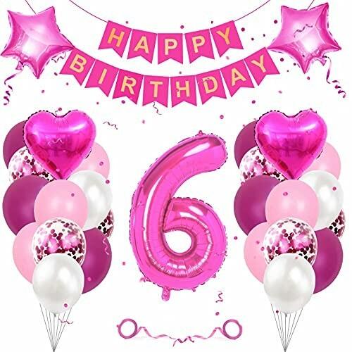 人気の定番 誕生日 バルーン 飾り付け ナンバー 数字風船 6歳 ピンク女の子 ハート パーティー飾り 誕生日パーテ Columbiatools Com