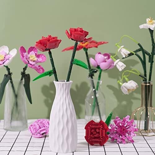かわいい 部屋 Diy 積み木 124pcs 花束 大人 ブロックセット フラワーブーケ 花 ブロック インテリア おしゃれ 枯れない花 ブロック Www Theopengate Org Il