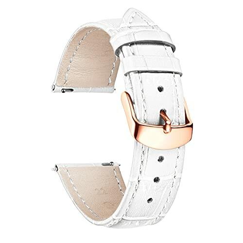 (BINLUN) レザー腕時計バンド本物のカーフスキン交換用ウォッチストラップ クイックリリース本革 41064200554アッシュカラー