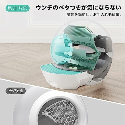 KungFuPet 猫トイレ 自動 猫トイレ 超大内部空間 タイミング清掃