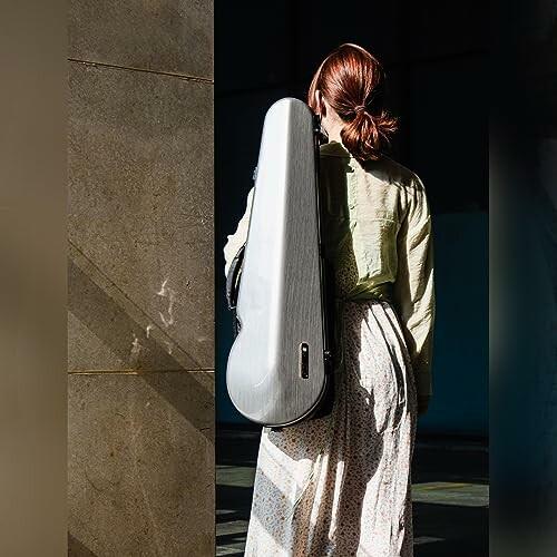 christina炭素繊維長三角バイオリンケース内に設置された湿度計付琴譜包パスワードロック(黒紋） christina炭素繊維長三角バイオリンケース内に設置された湿度計付琴譜包パスワードロック 黒紋