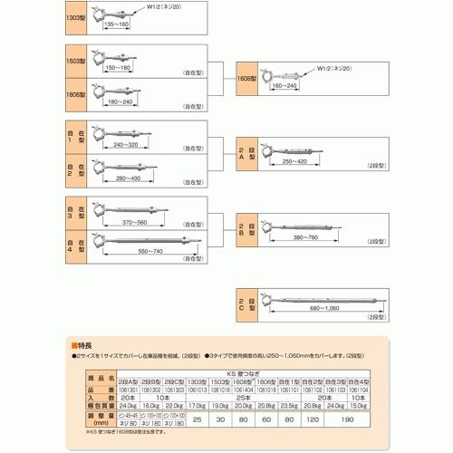 お買得セット　ＫＳ壁つなぎ　自在1型ZA-NF（240-320mm）　125　国元商会　足場　単管パイプ