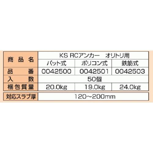 ＲＣアンカ-オリトリ用　鉄筋式　120〜200　50個　足場　単管パイプ　国元商会