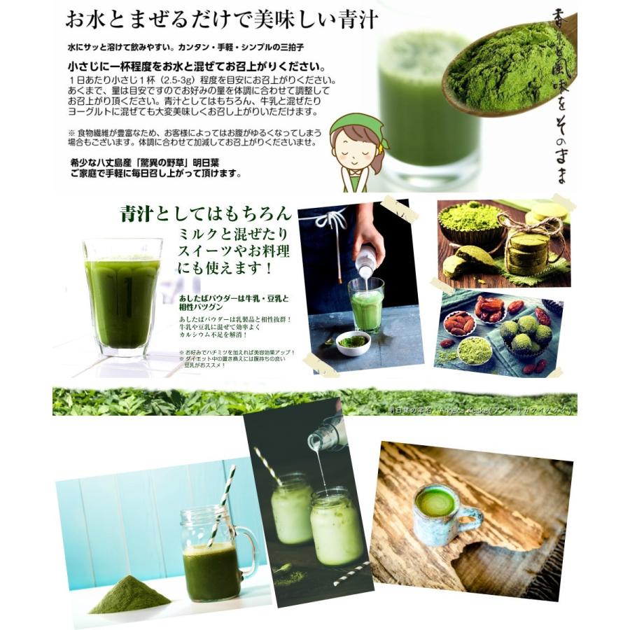 青汁 八丈島産 明日葉 アシタバ 100% 粉末 無添加 無着色