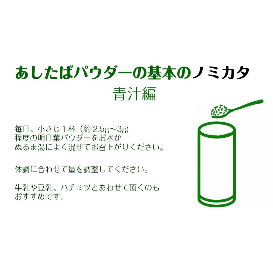 青汁 明日葉 粉末 八丈島産明日葉 あしたばパウダー 70g 国産 30日分 1,000円 ポイント消化 送料無料 スムージー 茶 ダイエット｜ashitabafarm｜18