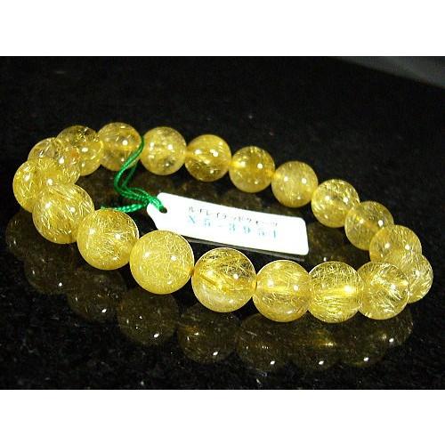 鑑別書付き！ルチルクォーツ/天然石パワーストーンブレスレット/10mm