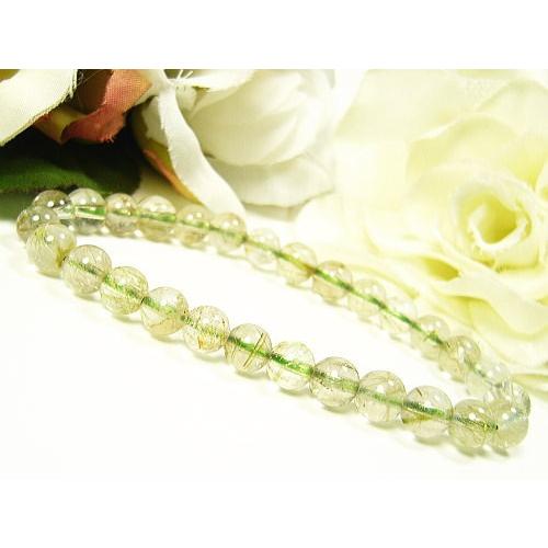 グリーンルチル/パワーストーンブレスレット/6mm/1点もの