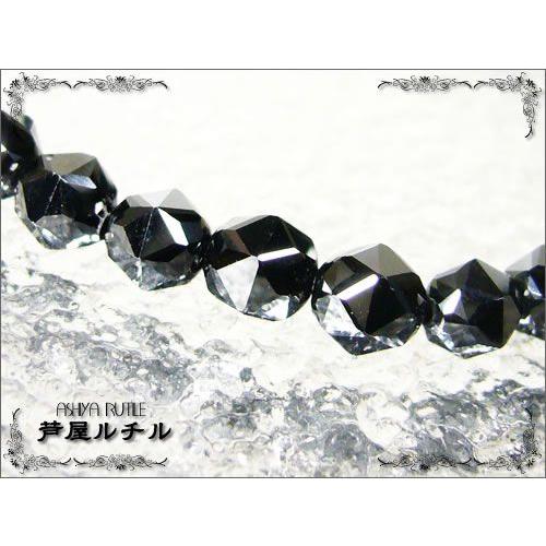 ブラックスピネル　6ミリ　50㌢ 豪華50ct/極太6mmスターカット/ブラックスピネル/ブレスレット