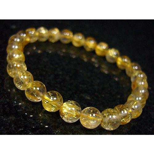 高品質ルチルクォーツ/天然石パワーストーンブレスレット/6mm/一点もの｜ashiya-rutile