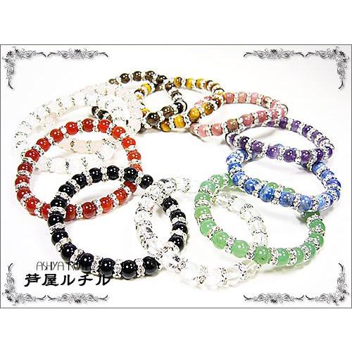 パワーストーンブレスレット/ロンデル飾り/天然石パワーストーン