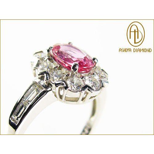 芦屋ダイヤモンド パパラチアサファイアリング/0.930ct ダイヤモンド 