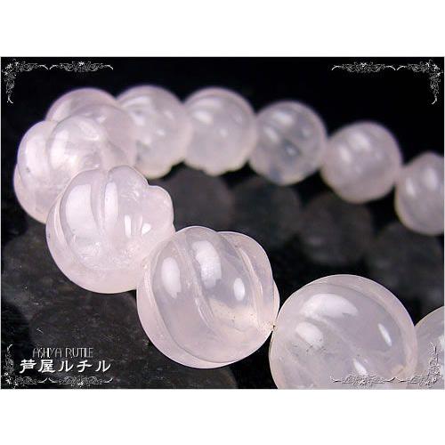 天然石の花束 薔薇バラ彫刻 ブレスレット ローズクォーツ アメジスト 