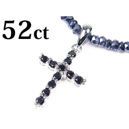 52ctブラックダイヤモンドクロス/グレースピネル/コラボ/宝石ネックレス｜ashiya-rutile