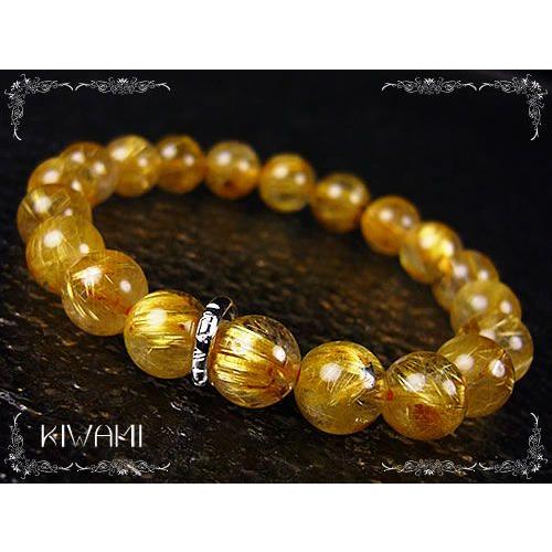 KIWAMI/タイチンルチルクォーツ/天然石ジュエリーブレスレット8mm5星