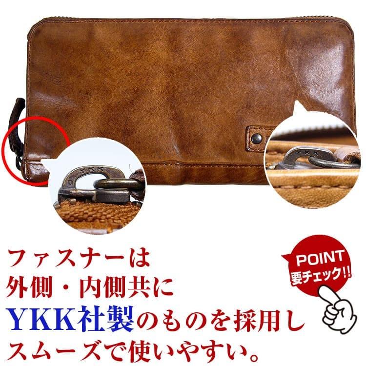 POLICE ポリス 正規品 イタリーレザー 牛革 ラウンドファスナー長財布