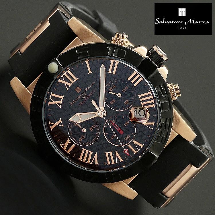 有名イタリーブランド Salvatore Marra クロノグラフ ミネラルクリスタルガラス/サファイアコーティング日本総代理店　流通規制商品（偽物排除2019年6月より）