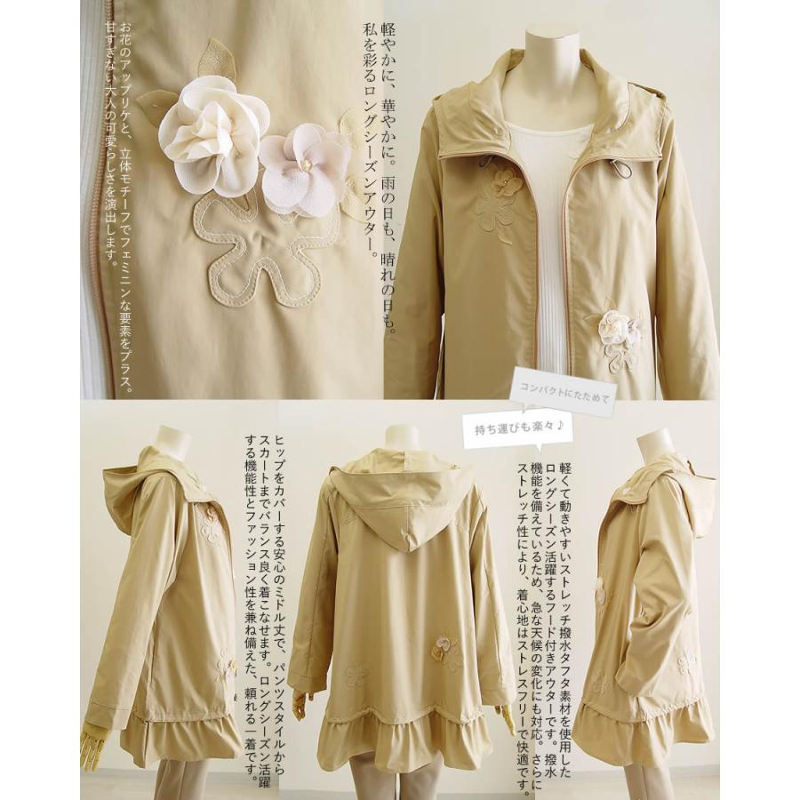 ベルパーチ Belpaci お花ストレッチタフタ切替コート 日本製 