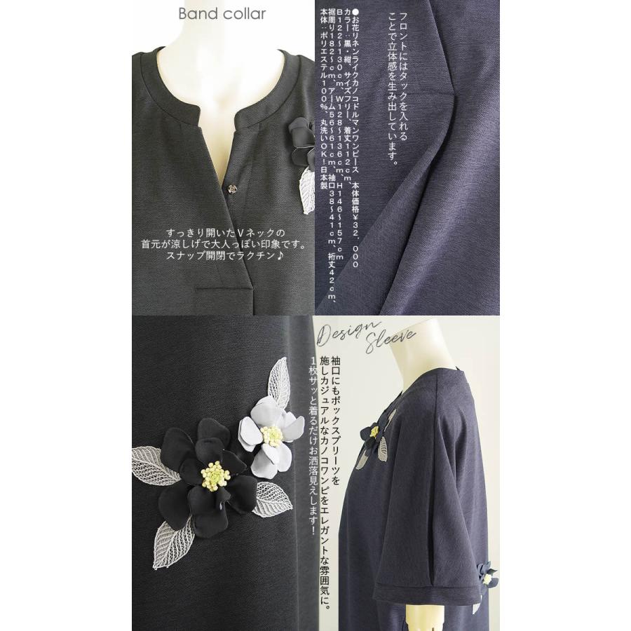 ベルパーチ Belpaci お花リネンライクカノコドルマンワンピ 日本製