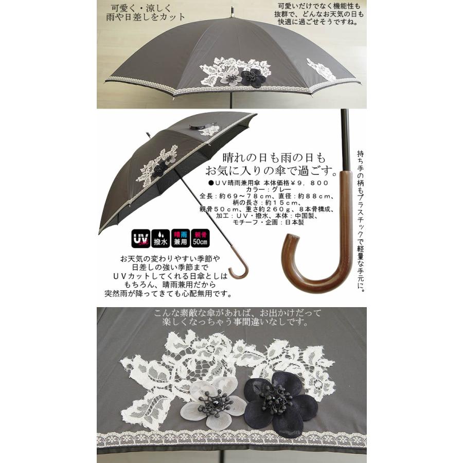 ベルパーチ Belpaci お花レースUV晴雨兼用傘 約260g 日本製